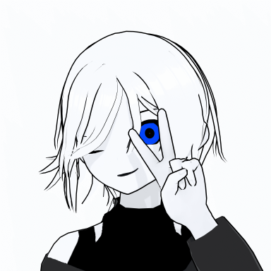 vtiv's online persona/avatar/3d model striking a pose by holding up a peace sign and winking